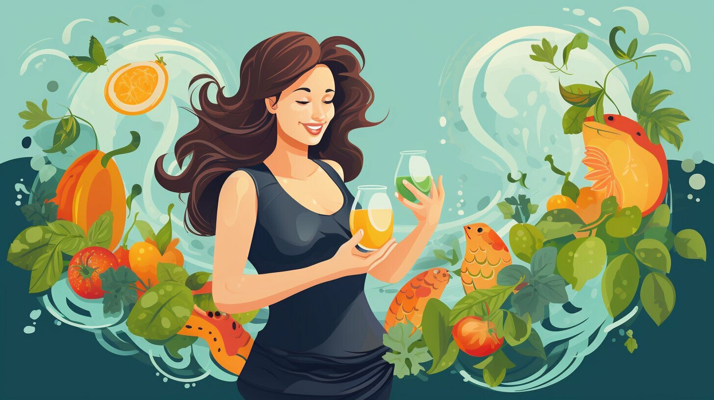 Pregnant woman sipping water