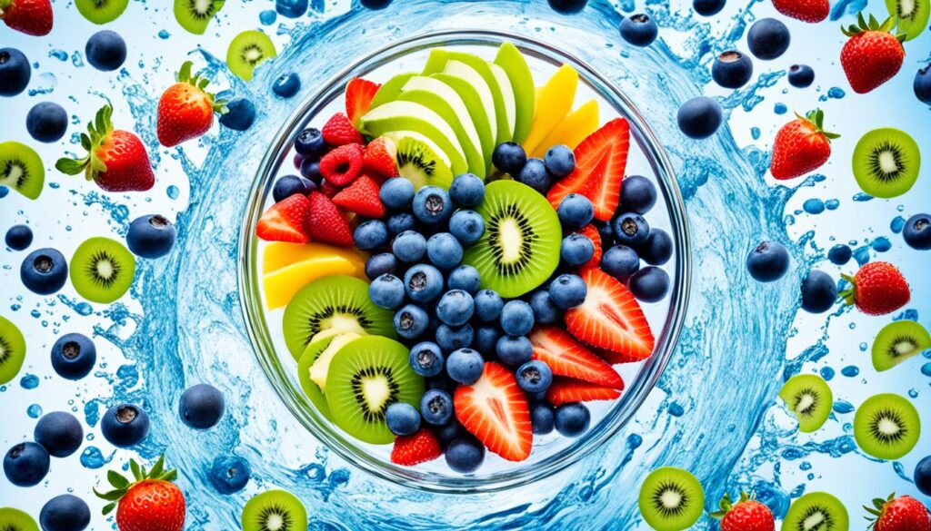Healthy Fruits and Water